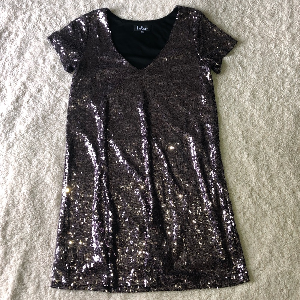 Lulus Light Up The Night sequin shift dress